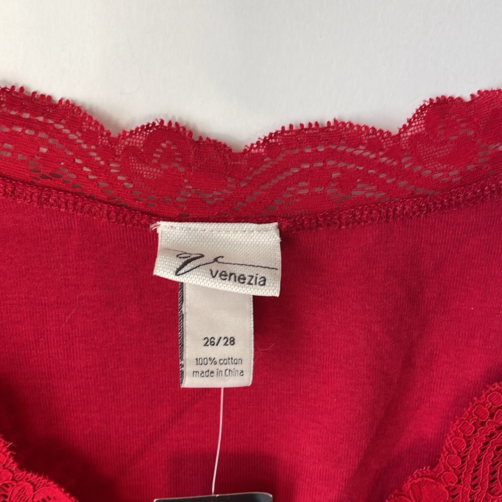 Lane Bryant Venezia Women's Size 26/28 Tank Top NWT Red with Lace - Picture 2 of 5